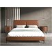 Cama matrimonio tapizada en polipiel Marron