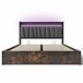 Cama de matrimonio de lino con almacenaje 166x222 Gris