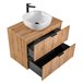 Conjunto de muebles con lavabo espejo LED y columna Adriel 80 Madera