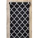 Alfombra de pasillo con refuerzo de goma  Enrejado Trébol marroq 80x460 Negro