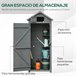 Armario de Jardín Madera de Abeto Outsunny 77 Gris