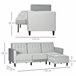 Sofá Cama Poliéster, Espuma, Madera HOMCOM Gris