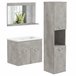 Conjunto de Muebles de Baño Melamina de Madera, Cerámica, Vidrio Gris