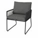 Set jardín con sofa 2 plazas 2 sillones y mesa de centro KELLY Gris Oscuro