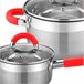 Batería Cocina Set 8 Piezas Vitro Inducción Acero Rojo Gridinlux Rojo