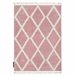 Alfombra BERBER TROIK A0010 rosa/blanco Franjas Bereber Marroquí 120x170 Rosa