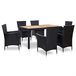 Set comedor de jardín cojines Set comedor de jardín cojines Negro