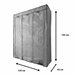 Armario Vestidor Tela Con Puertas Cremallera Nyana Home Gris