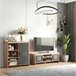 Aparador Auxiliar Melamina de Madera, Metal HOMCOM 80 Gris