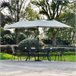 Sombrilla Doble Acero, Poliéster Outsunny Gris