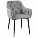 2x Silla tapizada de terciopelo acolchado SJ.030 Gris