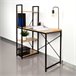 Max Home Escritorio con estantería madera y acero 100x52 Negro/ Madera