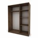 Armario ELEGANZA puertas correderas con espejo 150x195cm Nogal