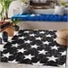 Alfombra de cuerda sisal FLAT Estrellas 160x230 Negro