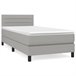 Cama box spring con colchón tela - Rayas horizontales 100x200 Gris Claro