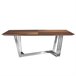 Mesa comedor ovalada barril madera nogal Negro