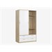 Armario KATY puertas correderas y cajones Blanco/ Madera