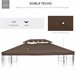 Techo de Repuesto para Cenador Poliéster Outsunny 400x300 Marron