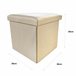 Puff Ottoman de Almacenaje Cuadrado Plegable Beige
