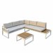 Set ANNABEL rinconera con mesa de centro color blanco y gris Blanco