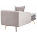 Beliani Chaise longue derecho Terciopelo GONESSE Gris
