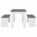 Conjunto de mesa de comedor + 2 bancos Hokksund aglomerado 110x70 Blanco