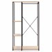 Perchero Lola con banco 3 estantes, color roble/negro, 167 cm altura Madera