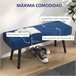 Banco de Cama Poliéster, Espuma HOMCOM Azul