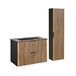 Conjunto mueble lavabo individual encastrado y columna Gaia 80 Madera