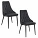 2x Silla tapizada capitoné de terciopelo SJ.054 Negro