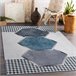 Alfombra lavable ANDRE 1168 Diamantes Geométrico 160x220 Blanco/ Gris