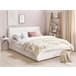 Beliani Cama con almacenaje Terciopelo LAVAUR 183x210 Blanco/ Beige