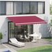 Toldo Manual Plegable Poliéster, Metal Outsunny 395x245 Rojo