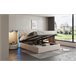 Cama estofada, LED, espaço de armazenamento Cama estofada, LED, espaço de armazenamento Beige