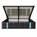 Cama, LED, USB, Tipo-c, Cama juvenil, Cama doble 167x205 Negro
