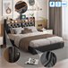 Cama con almacenamiento 200x140 Negro