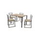 Conjunto de mesa y 4 sillas SIDNEY Negro/ Madera