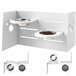 Comedero Perros Elevado MDF, Acero PawHut Blanco