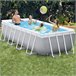 Piscina elevada rectangular prism frame intex con depuradora Gris