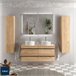 Mueble de baño BORN con perfil de tirador | Lavabo sobre encimera 120 Roble