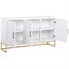 Aparador de 3 puertas de madera y metal Blanco