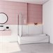 Mampara de Bañera Plegable, 2 Hojas y Panel Fijo,Vidrio Templado Antical con un Toallero 
