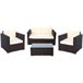 Conjunto muebles terraza sillones, sofá y mesita ratán Aktive Negro