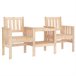 Banco de madera para Jardín con mesita 175x55 Blanco