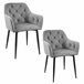 2x Silla tapizada de terciopelo acolchado SJ.030 Gris