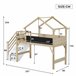 Cama alta cabaña infantil de madera de pino Cama alta cabaña infantil de madera de pino Natural/ Blanco