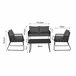 Set jardín con sofa 2 plazas 2 sillones y mesa de centro KELLY Gris Oscuro