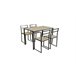 Conjunto de mesa y 4 sillas SIDNEY Negro/ Madera
