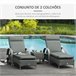 Cojines para Tumbona Poliéster Outsunny Gris