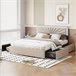 Cama con cabecero LED y 4 cajones de almacenaje Cama con cabecero LED y 4 cajones de almacenaje Beige